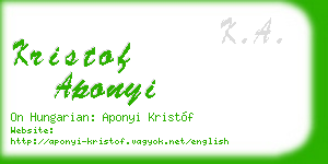 kristof aponyi business card