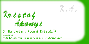 kristof aponyi business card